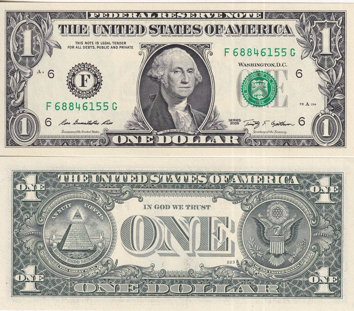 United States 1 Dollar Usa 2009 P 530 ATLANTA "F" UNC