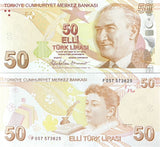 Turkey 50 Lira 2009/2024 P 225 Mixed Prefix UNC