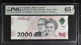 Argentina 2000 Pesos ND 2023 P 368 a Gem UNC PMG 65 EPQ