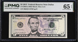 United States 5 Dollars Usa 2013 P 539 K Dallas Gem UNC PMG 65 EPQ