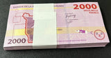 Burundi 2000 Francs 2023 P 52 New Sign UNC LOT 100 PCS