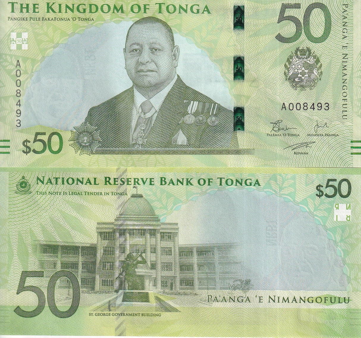 Tonga 50 Pananga ND 2023 (2024) P 54 National Reserve UNC