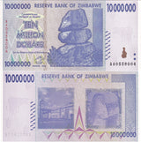 Zimbabwe 10 Million Dollars 2008 P 78 UNC
