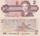 Canada 2 Dollars 1986 P 94 c Queen Elizabeth QEII UNC