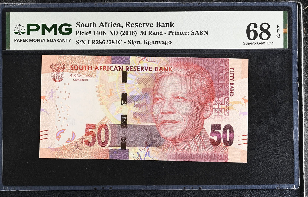 South Africa 50 Rand ND 2016 P 140 b Superb Gem UNC PMG 68 EPQ