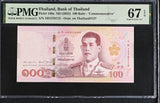 Thailand 100 Baht ND 2025 Comm. 150th MOF OVPT P New Superb Gem UNC PMG 67 EPQ N