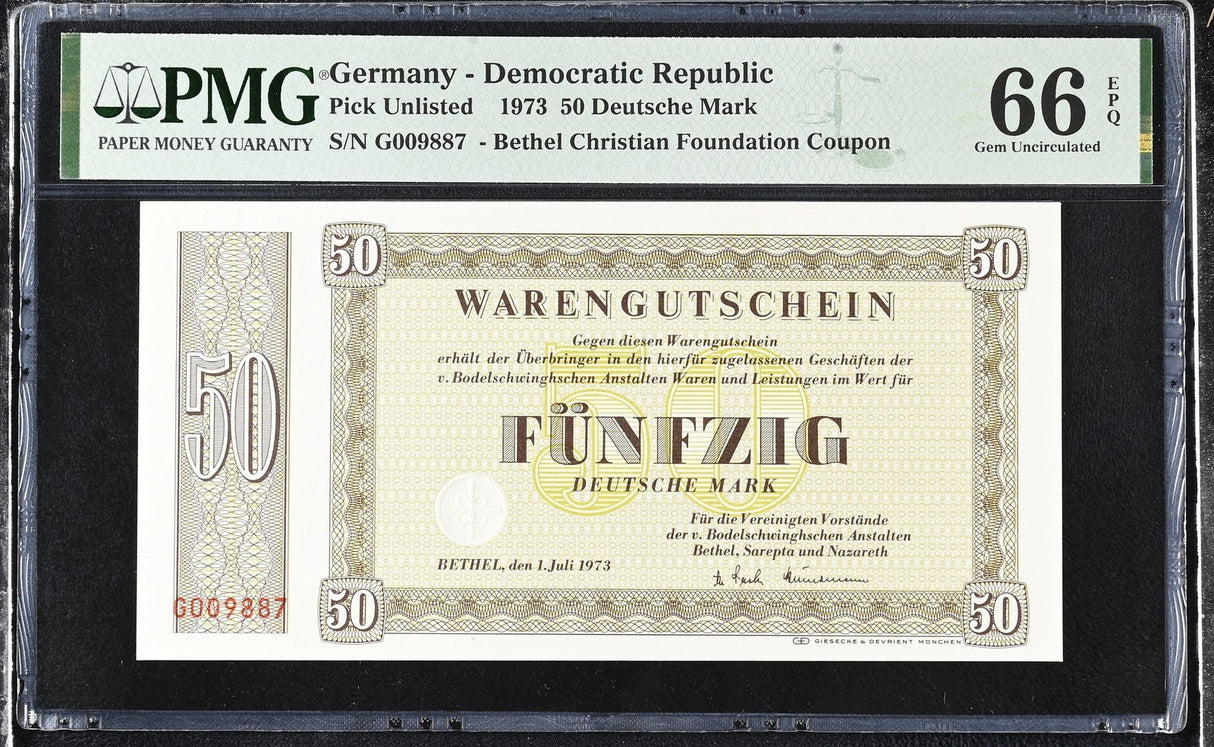 Germany 50 Deutsche Mark 1973 Gem UNC PMG 66 EPQ
