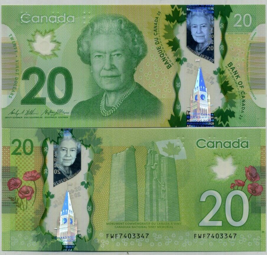 Canada 20 Dollars 2012 Polymer QEII P 108 Wilkins & Poloz UNC