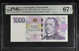 Czech Republic 1000 Korun 2008 P 25 c Superb Gem UNC PMG 67 EPQ