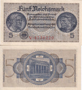 Germany Reichsbank 5 Reichsmark 1940-1945 P R138 a AU-UNC