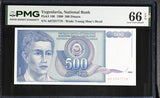 Yugoslavia 500 Dinara 1990 P 106 Gem UNC PMG 66 EPQ