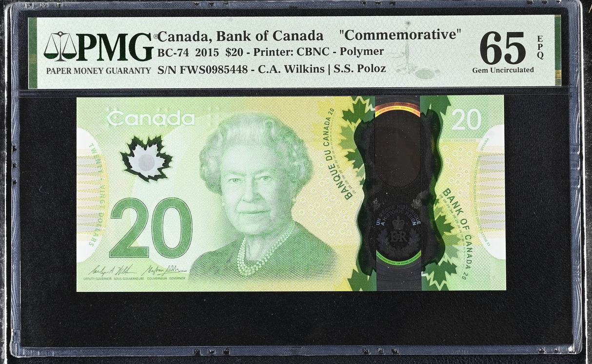 Canada 20 Dollars 2015 P 111 Commemorative Gem UNC PMG 65 EPQ