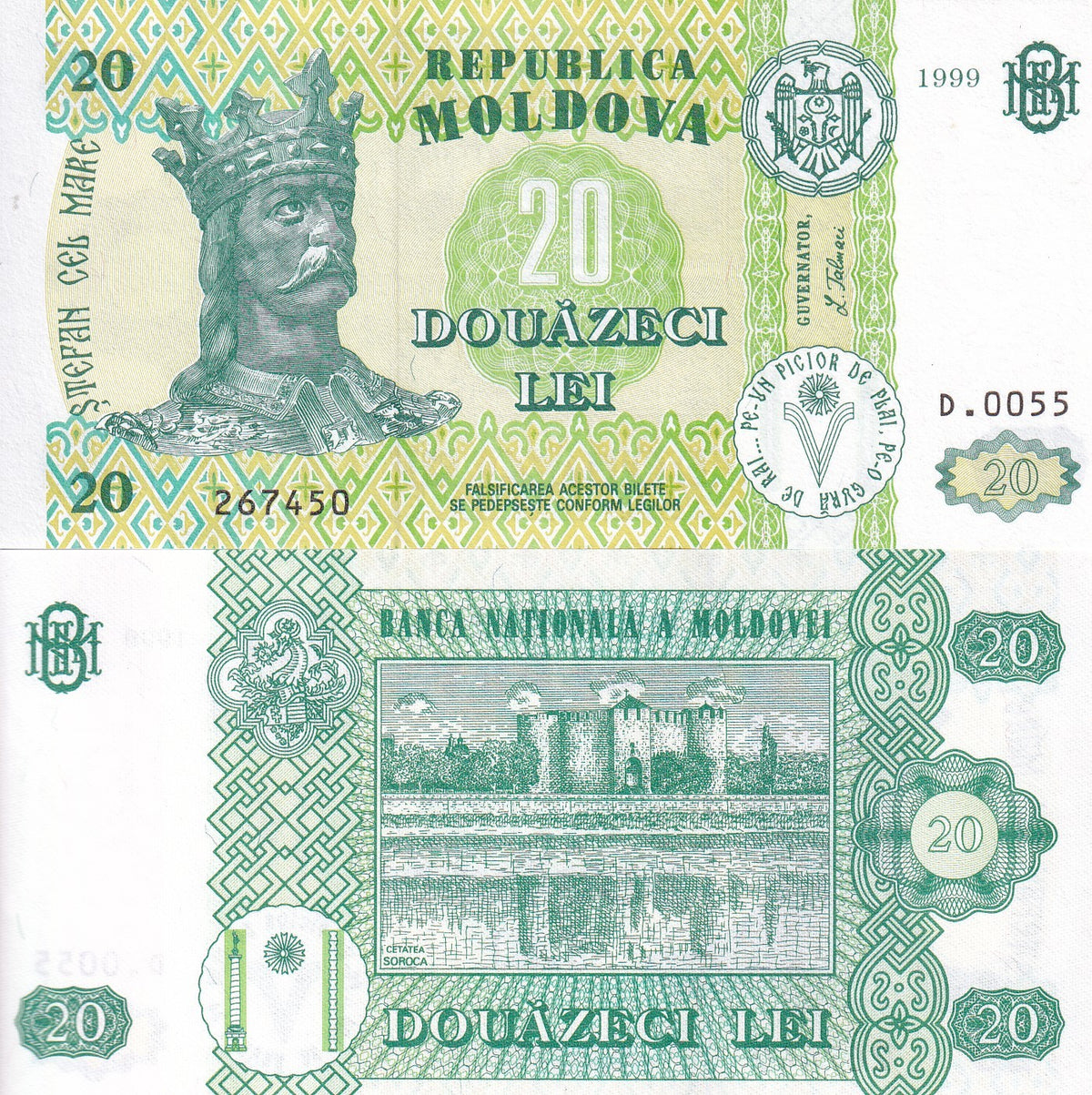 Moldova 20 Lei 1999 P 13 d UNC