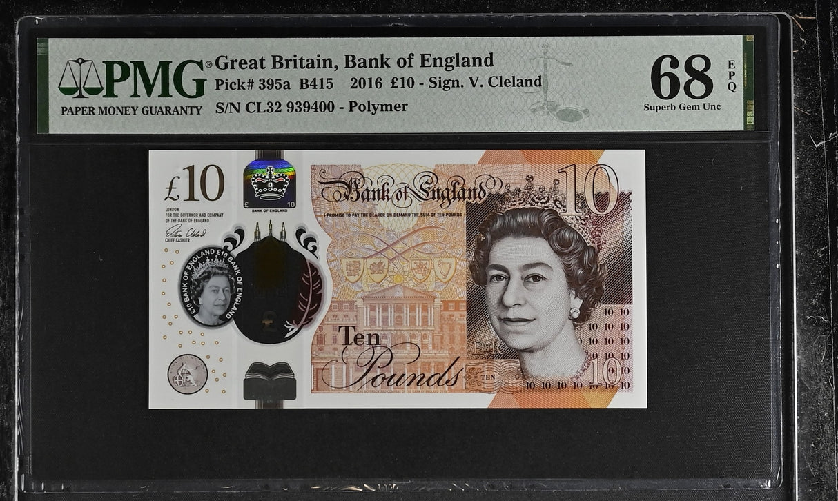 Great Britain 10 Pounds 2016 P 395 a Polymer Superb Gem UNC PMG 68 EPQ