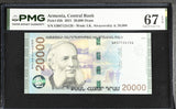 Armenia 20000 Dram 2021 P 65 b Superb Gem UNC PMG 67 EPQ
