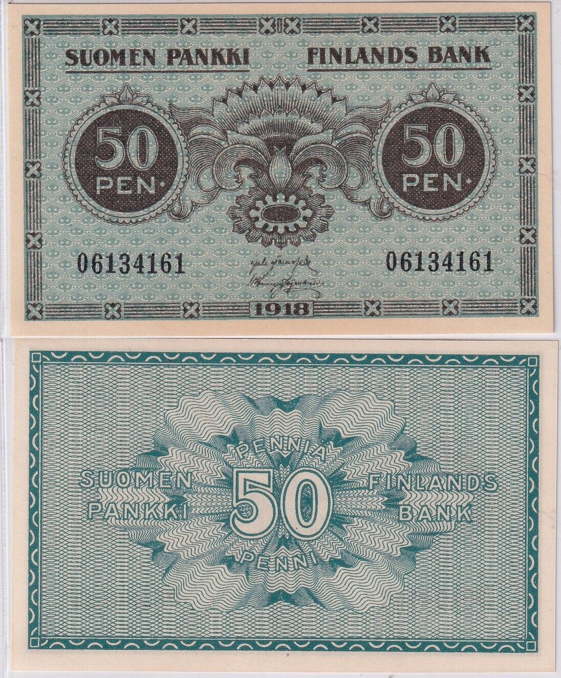 Finland 50 Pennia 1918 P 34 UNC