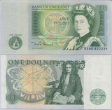 Great Britain 1 Pound ND 1978-1984 P 377 b AUnc ,Sir Isaac Newton