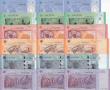 Malaysia Set 6 X LOT 3 = 18 UNC 1 5 10 20-100 Ringgit ND 2011-2024 P 50 P 56