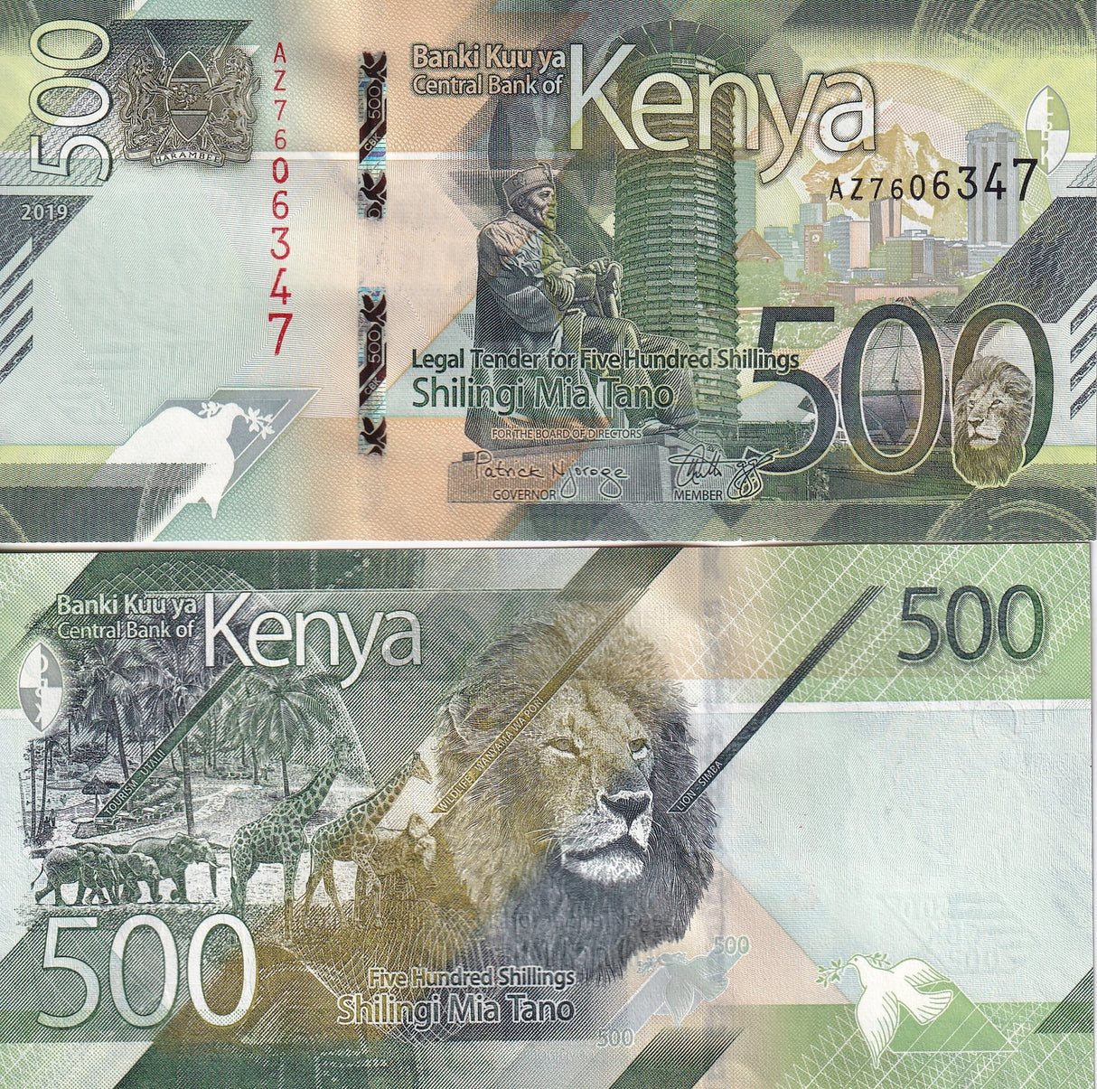 Kenya 500 Shillings 2019 P 55 UNC