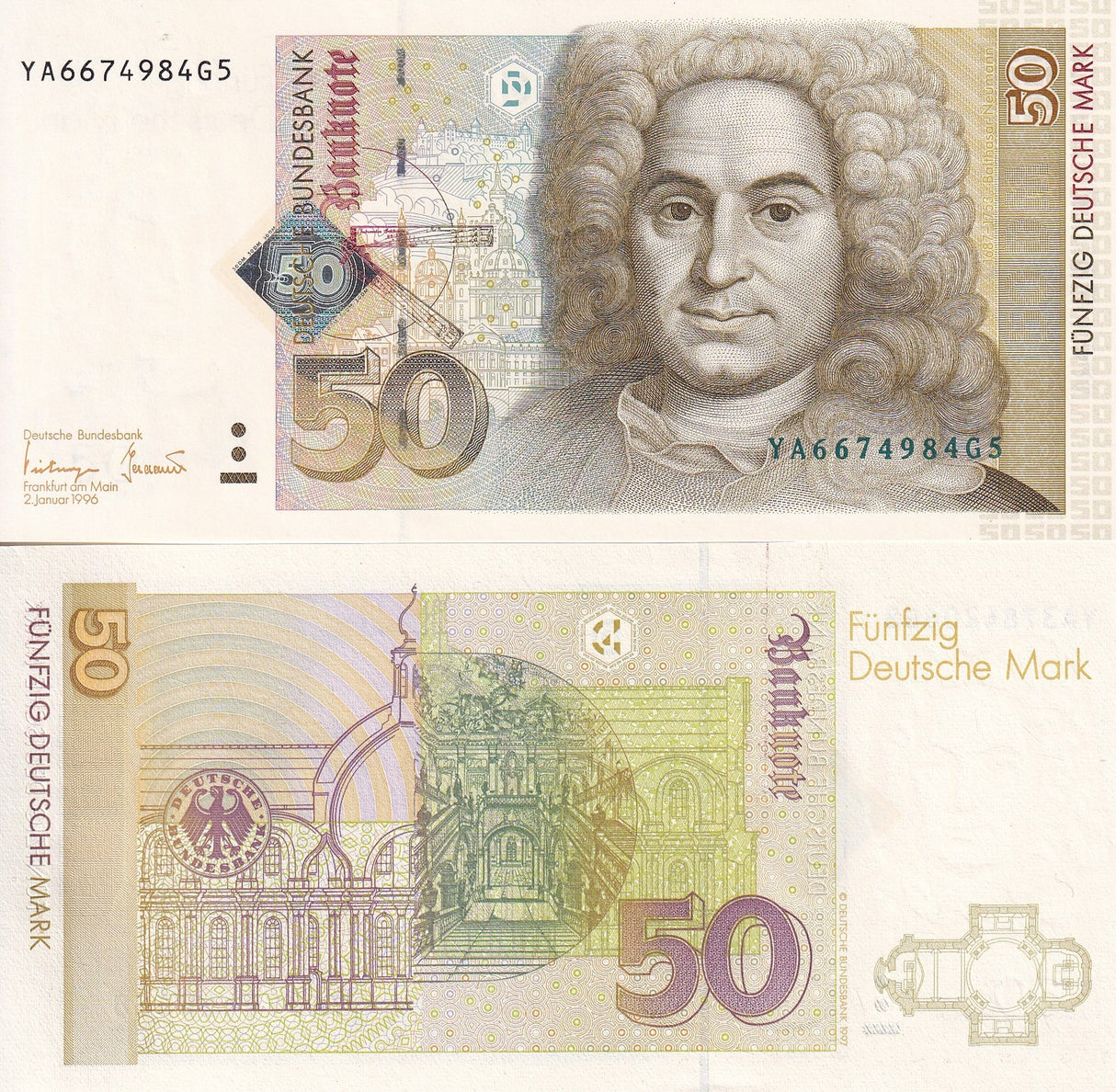Germany Federal Republic 50 Deutsche Mark 1996 P 45 YA Replacement UNC