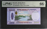 Rwanda 2000 Francs 2024 P 44 a Gem UNC PMG 66 EPQ