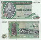 Zaire 5 Nouveaux 1977 P 21 UNC