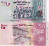 Eswatini Set 2 PCS 10 50 Emalangeni Swaziland 2024 P 46 P NEW Design UNC