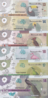 Pacific Ocean set 6, 13 14 15 16 17 18 Dollars 2017 Fantasy , Ramphastidae