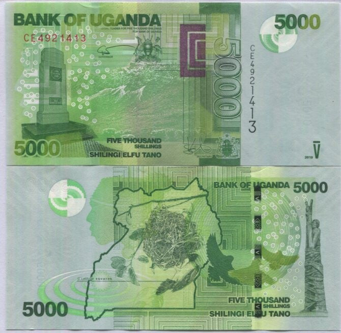 Uganda 5000 Shillings 2019 P 51 UNC , World War II Memorial, Kampala