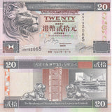 Hong Kong 20 Dollars 1998 P 201 UNC HSBC, LION, clock tower, Ferry