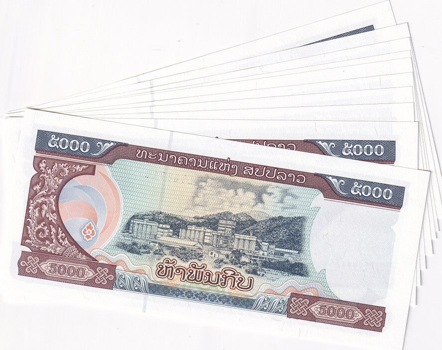 Laos 5000 Kip 2020/2022 P 41Aa UNC LOT 10 PCS