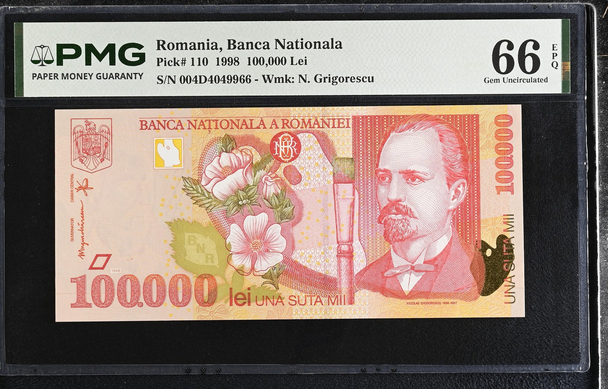 Romania 100000 Lei 1998 P 110 Gem UNC PMG 66 EPQ