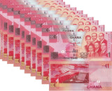 Ghana 1 CEDI 2010 P 37 UNC LOT 10 PCS
