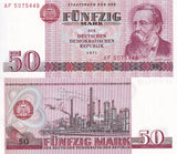 Germany Democratic 50 Mark 1971 ND 1986 P 30 a UNC