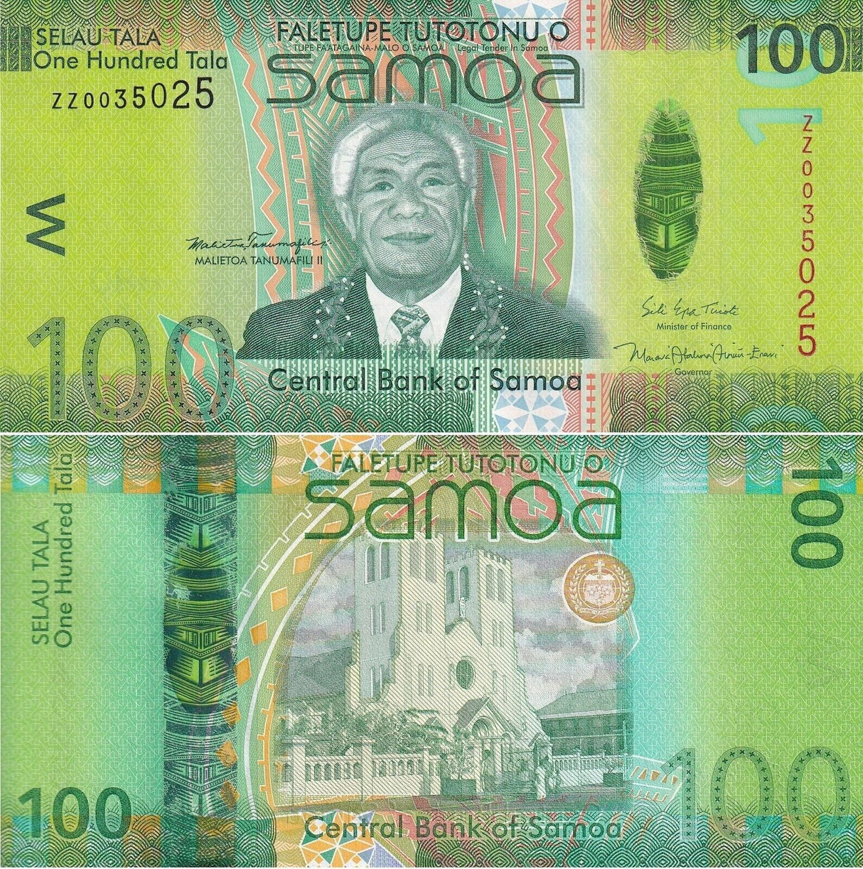 Samoa 100 Tala ND 2017 P 44 b* Replacement zz UNC