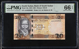 South Sudan 20 Pounds 2015 P 13 a Gem UNC PMG 66 EPQ