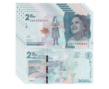 Colombia 2000 Pesos 2021 New Sign P 458 g UNC LOT 5 PCS