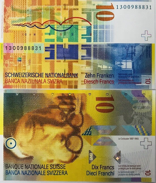 Switzerland 10 Franken 2013 P 67 e Sign Studer & Jordan UNC