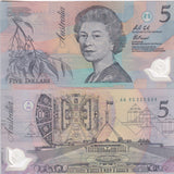 Australia 5 Dollars ND 1992 P 50 a Polymer Green AA Prefix UNC