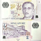 Singapore 2 Dollars 2023 P 46 Polymer With three solid houses UNC