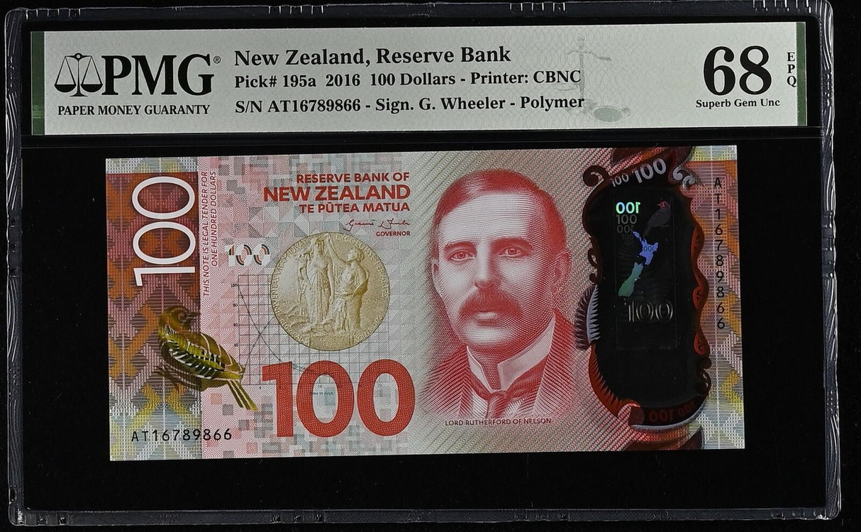 New Zealand 100 Dollars 2016 P 195 a Superb Gem UNC PMG 68 EPQ
