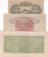 Japan Set 3 AU-UNC 50 Sen 1 10 Yen 1942-1948 P 54 P 59 P 87