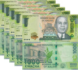 Malawi 1000 Kwacha 2024 P 67 UNC LOT 5 PCS
