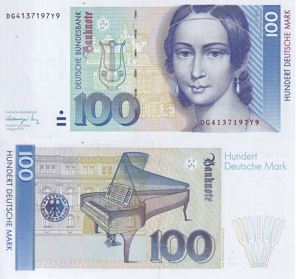 Germany Federal Republic 100 Mark 1991 P 41 UNC DEUTSCHE Bundesbank