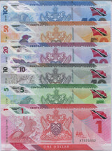 Trinidad & Tobago Set 6 UNC 1 5 10 20 50 100 Dollar 2019-2020 P 60-65 Polymer
