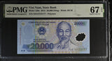 Vietnam 20000 Dong 2012 P 120 e Polymer OO Prefix Superb Gem UNC PMG 67 EPQ