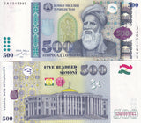 Tajikistan 500 Somoni 2010 P 22 UNC Abuabdullokhi Rudaki Dushanbe