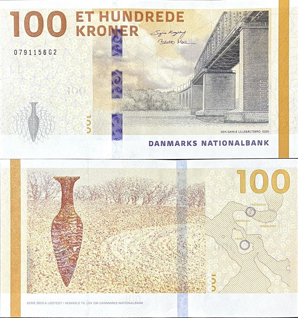 Denmark 100 Kroner 2020 Sign Krogstrup & Møller P 71 a UNC