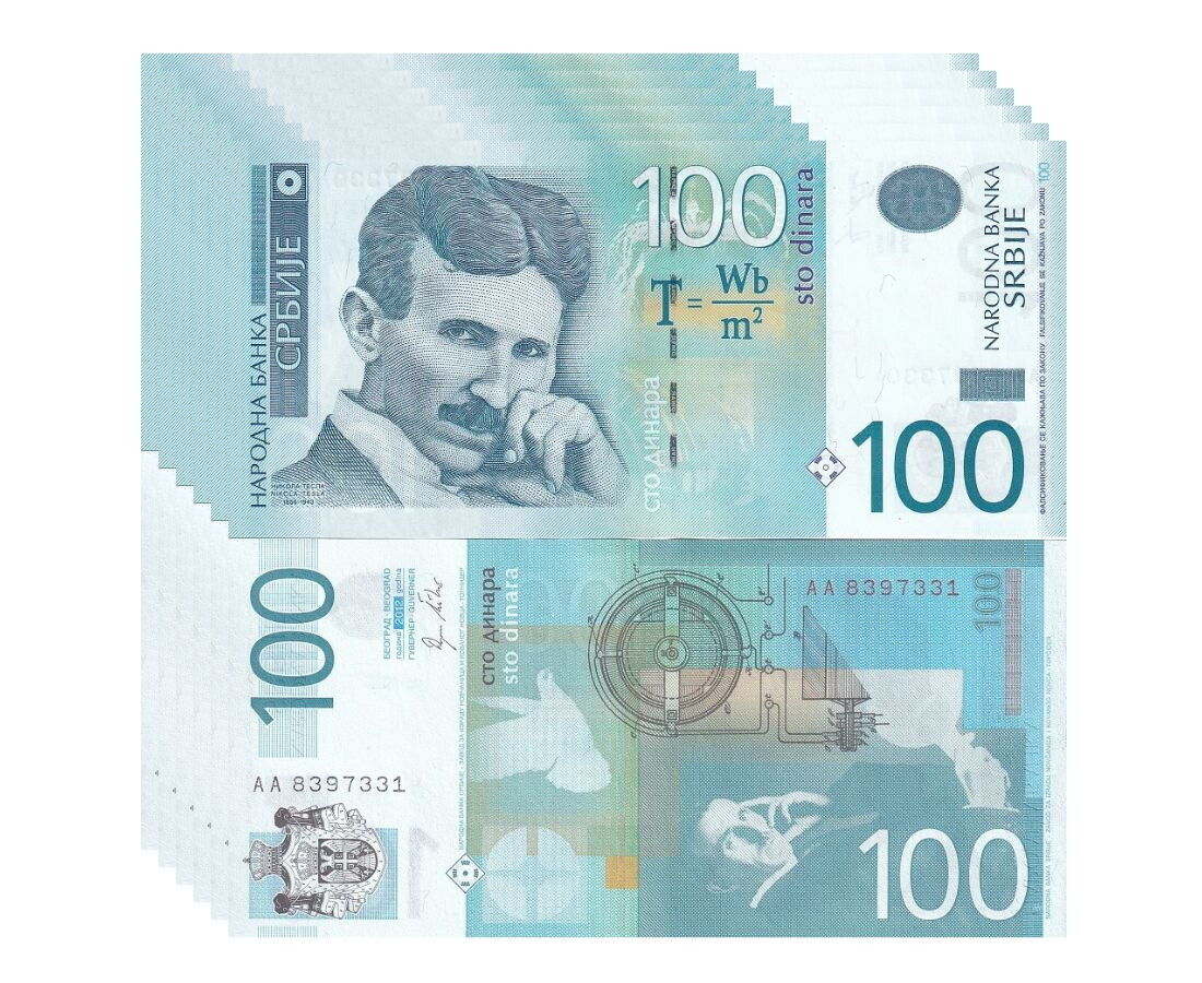 Serbia 100 Dinara 2012 P 57 a UNC LOT 5 PCS