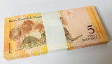 Venezuela 5 Bolivares Random Year P 89 d UNC LOT 25 PCS 1/4 Bundle